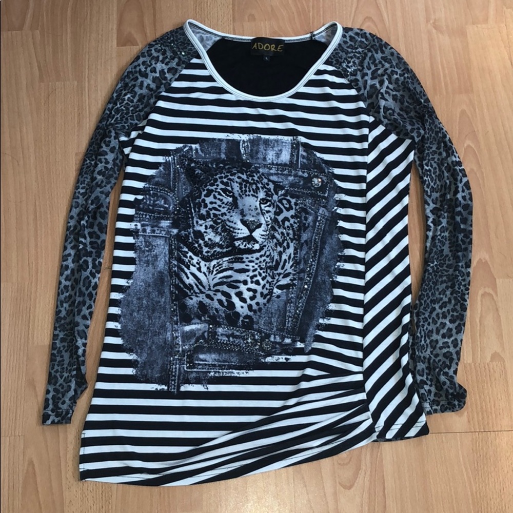 Striped Leopard Top🔳